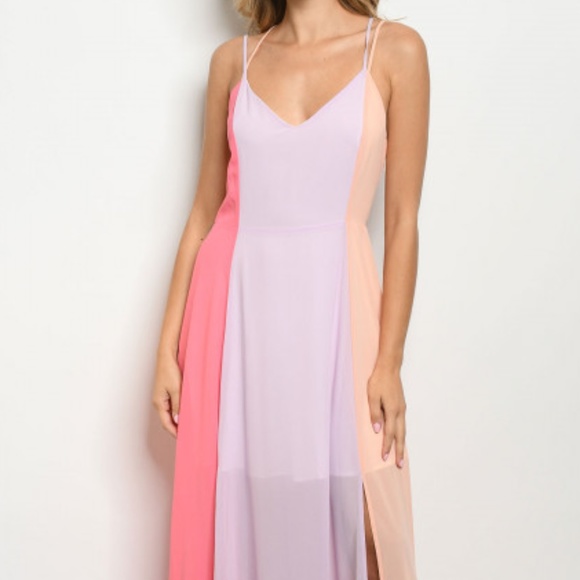 RAINBOW STRIPE MAXI DRESS - Picture 2 of 7